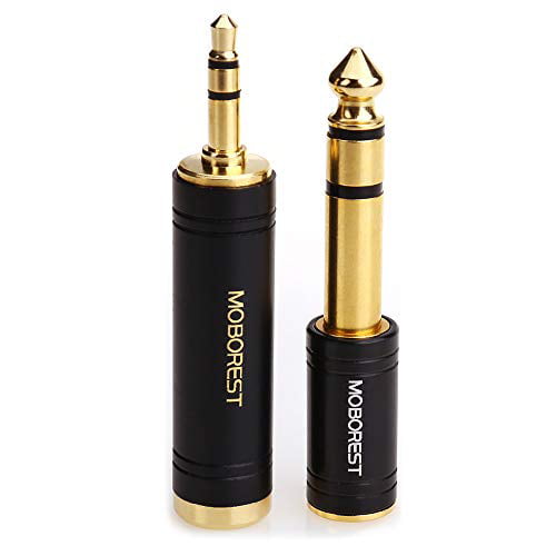 MOBOREST 1/4 Inch Male to 1/8 Inch Female Pure Copper Adapter amp adapte Can be Used for Conversion Headphone adapte Red Fashion 2-Pack 6.35mm Stereo Male to 3.5mm Plug Jack Female Stereo Adapter 